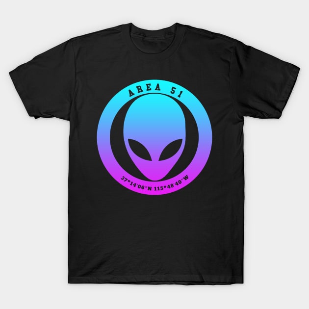 Area 51 Neon Alien T-Shirt by jamboi